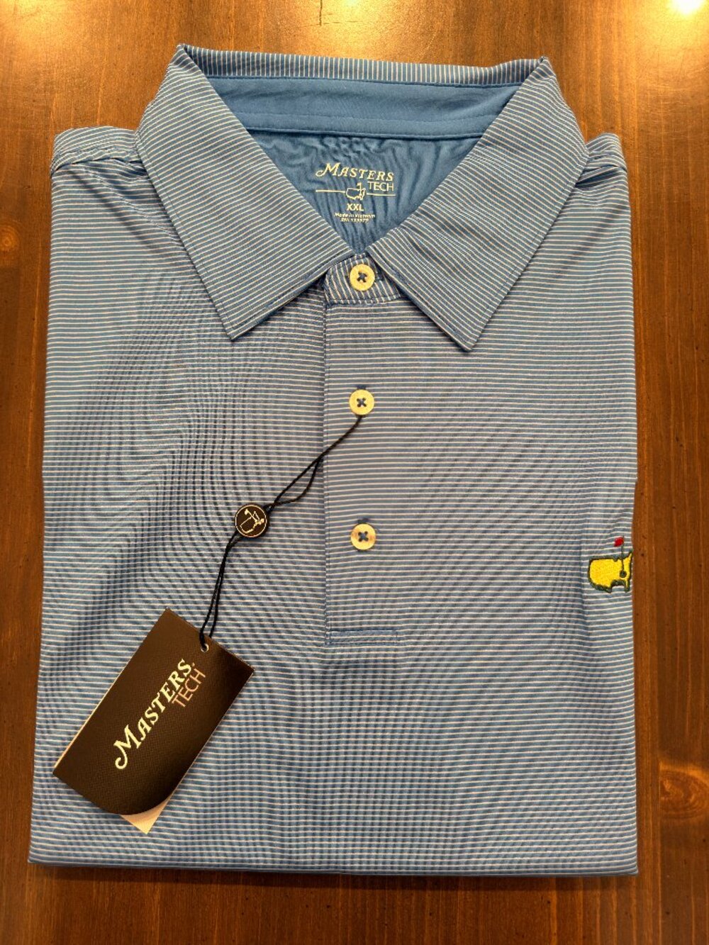 Masters Tech Blue White Striped Golf Polo XXL MT1745 NWT